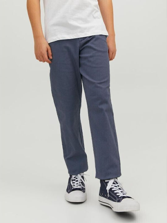 Kids' Chino Fabric Pants Navy Blue