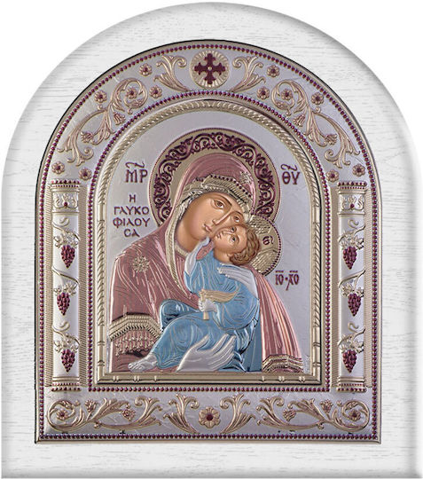 Slevori Heiligenikone Unsere Liebe Frau die Süße der Liebe Silber 12x13,7cm