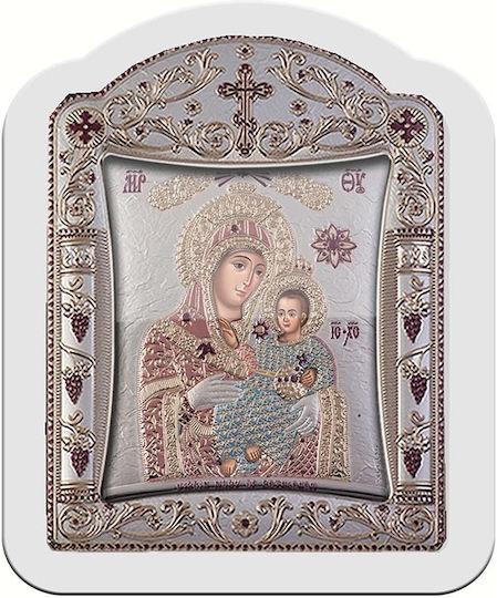 Slevori Heiligenikone Gottesmutter mit Kind Metall 20,6x26,4cm