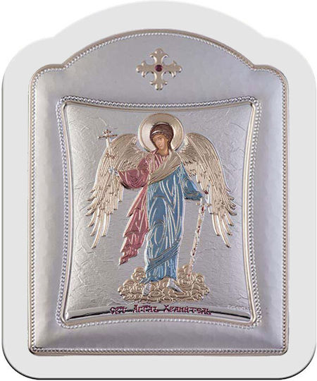 Slevori Εικόνα Schutzengel Silber 28.7x36.5cm