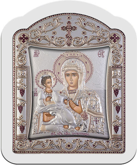 Slevori Heiligenikone Panagia Tricherousa Metall 20.6x26.4cm