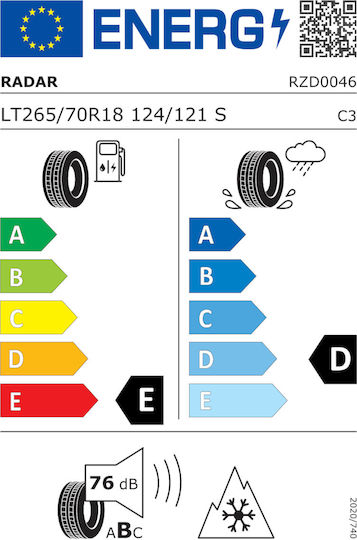 Radar Renegade A/T5 265/70R18 124Q M+S 3PMSF Anvelopă 4 Anotimpuri pentru 4x4 / SUV Autovehicul