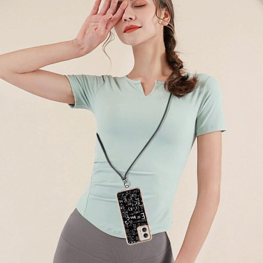 Electroplating Back Cover Silicone with Strap (Moto G53)