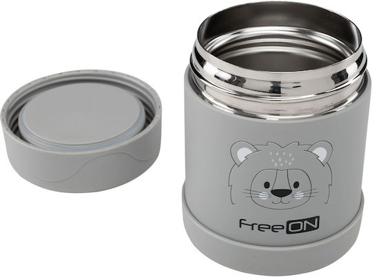 FreeOn Lion Grey Baby Stainless Steel Food Thermos 350ml