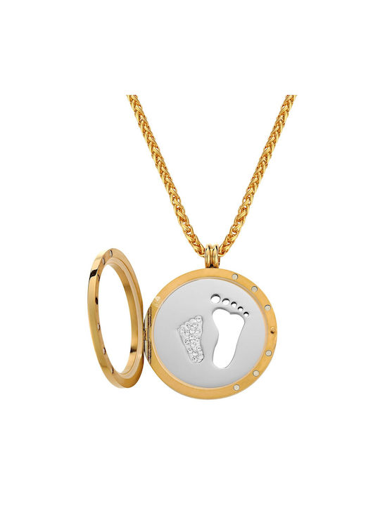 Lockits Necklace Talisman from Gold Plated Steel