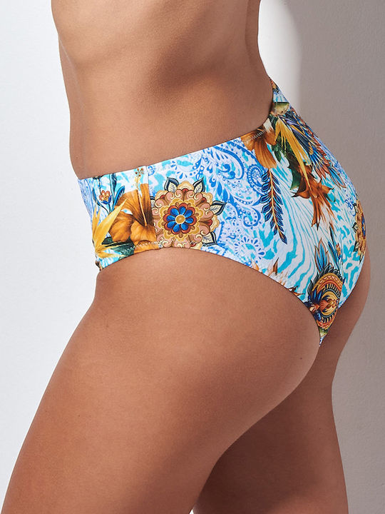 Bikini Slip Talie Înaltă Albastru