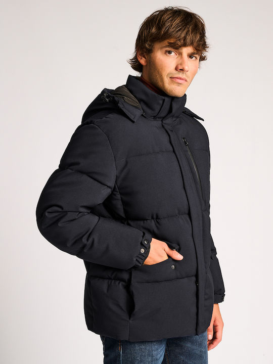 Staff Ανδρικό Χειμωνιάτικο Μπουφάν Puffer BLUE NAVY