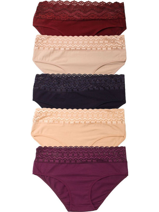 Βαμβακερά Women's Slip MultiPack with Lace Anemone (Anemone)
