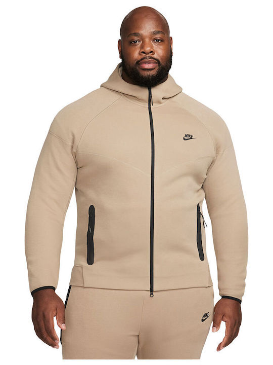 Tech Fleece Windrunner Ζακέτα με Κουκούλα Μπεζ