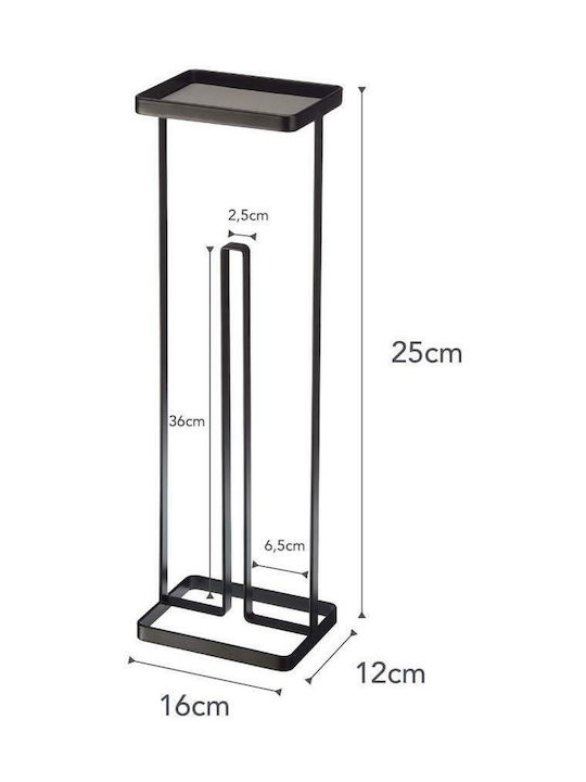 Yamazaki Floor Paper Holder Metallic Black