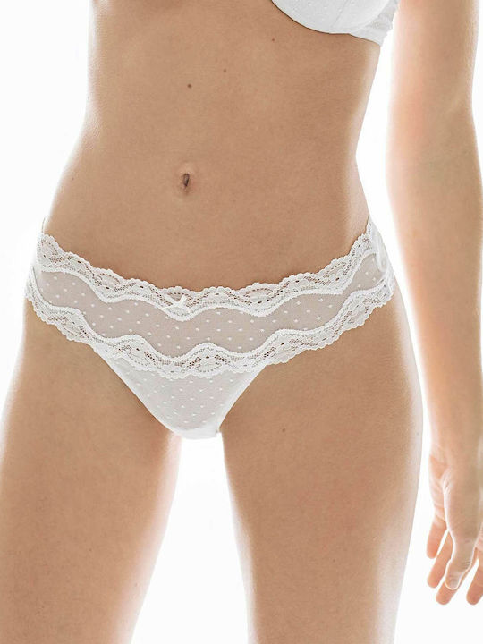 Promise Women's String with Lace White