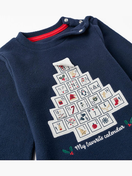 Zippy Kinder Schlafanzug Winterlich Fleece Dark Blue Set