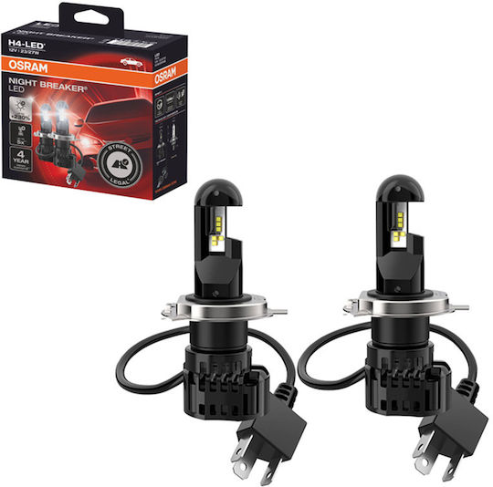 Osram Λάμπες Αυτοκινήτου Night Breaker H4 LED 6000K Ψυχρό Λευκό 12V 27W 2τμχ