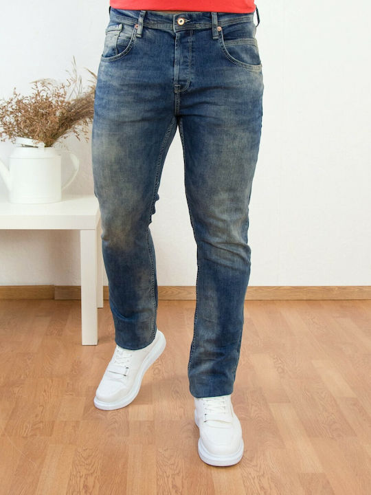 Huxley & Grace Herren Jeanshose in Slim Fit Blau