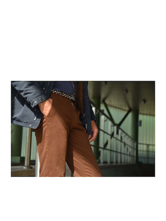 Men's Trousers Chinos Elastic Brown