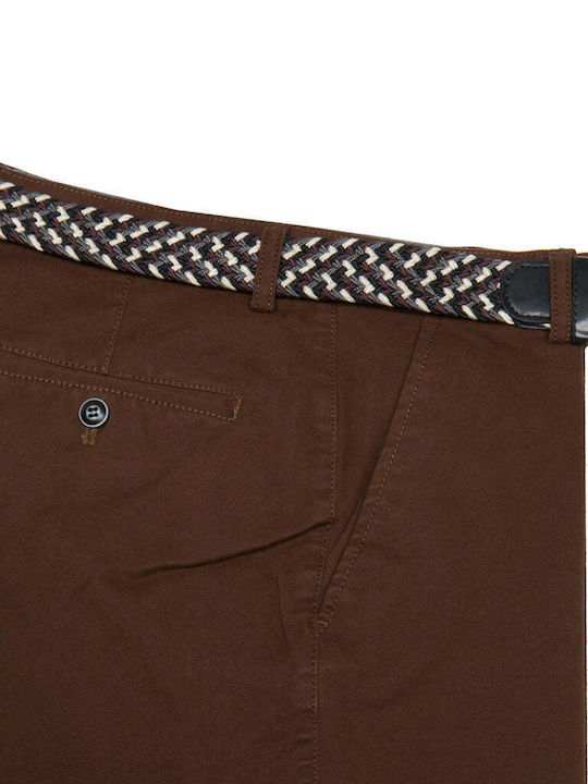 Men's Trousers Chinos Elastic Brown