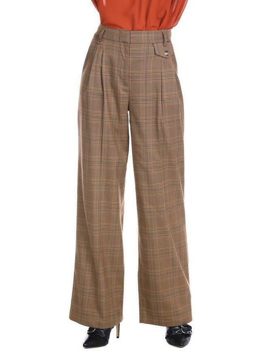 Relish Women's High-waisted Fabric Trousers Brown