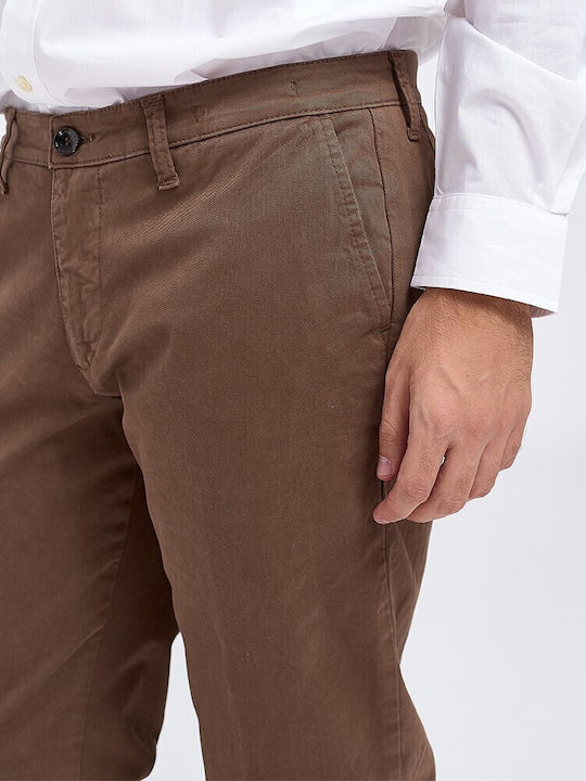Men's Chinos Elastic Slim Fit Brown