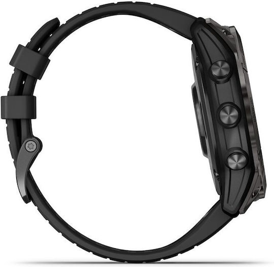 Garmin Epix Pro (Gen 2) Sapphire Edition Titanium 51mm Αδιάβροχο Smartwatch με Παλμογράφο (Carbon Grey DLC Titanium with Black Band)