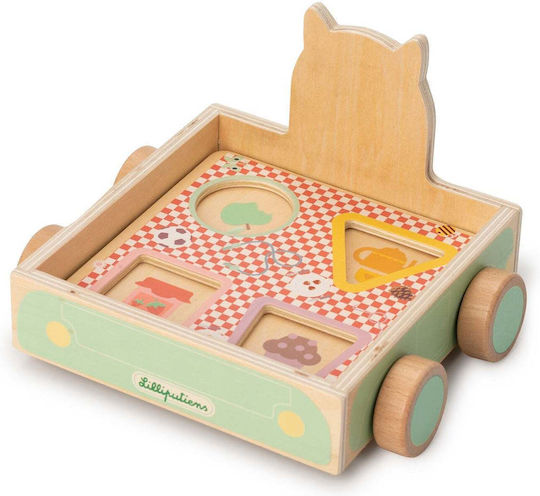 Lilliputiens Ziehspielzeug Lauflernwagen Auto aus Holz für 12++ Monate