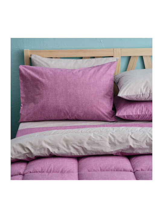 Charalambidis Textiles Bettdecke Einzelbett 160x240cm Solid Fuchsia/beige 350 GSMGsm