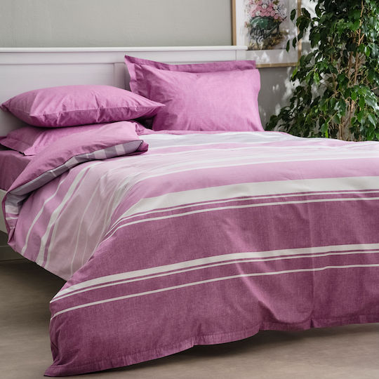 Charalambidis Textiles Duvet Queen 220x240cm Lines Pink 350 GSMGsm