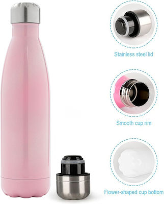 Koupakoupa Kids Water Bottle Thermos Aluminium Pink 500ml