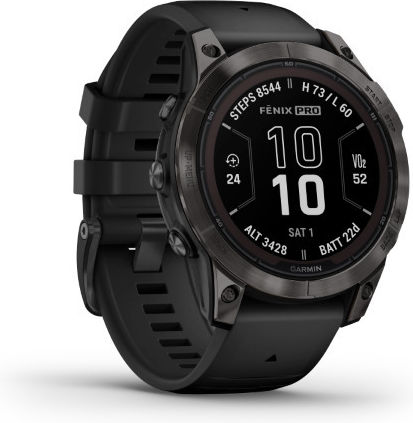 Garmin fenix 7 Pro Sapphire Solar Titan 47mm Wasserdicht Smartwatch mit Pulsmesser (Titanium Carbon Gray DLC with Black)
