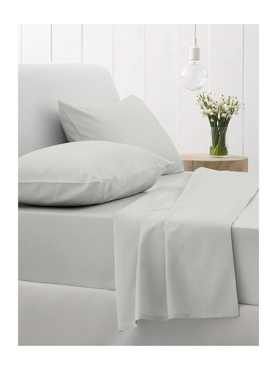 Sunshine Bettlaken Semi-Doppel mit Gummiband 120x200+30cm. Cotton Feelings Light Grey