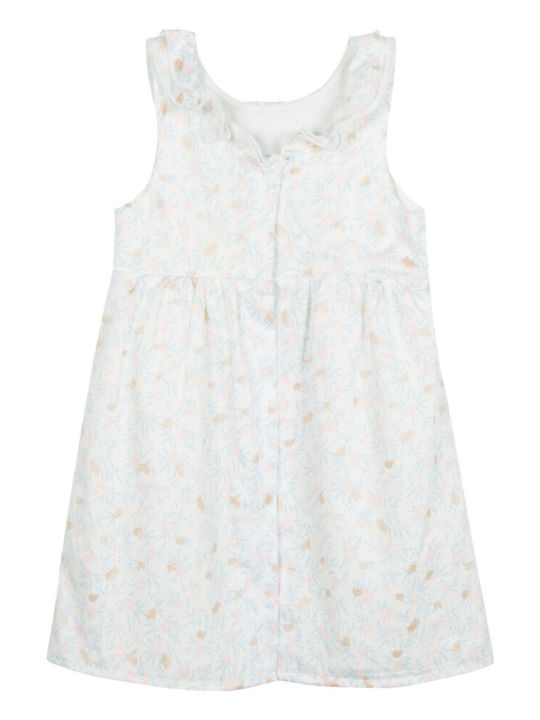 3 Pommes Kids Dress Floral white, pink, seafoam green