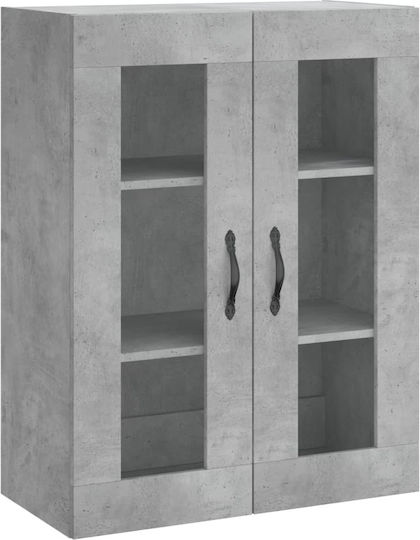 Wand Wohnzimmer Vitrine aus Spanplatte mit Verglasung Eiche 69,5x34x90cm Wand Wohnzimmer Vitrine aus Spanplatte mit Verglasung Eiche 69,5x34x90cm
