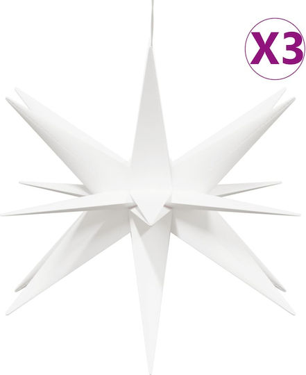 vidaXL Weihnachtliche Dekorative Hängende Sterne Kunststoff Weiß 44x57cm 3Stück