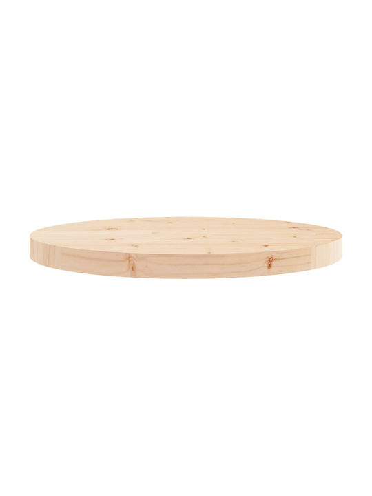 vidaXL Round Table Surface made of Solid Wood in Beige Color 50x50x3cm 833661 1pcs