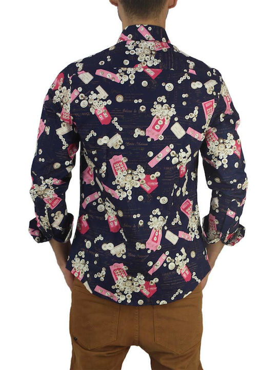 Long-sleeved Cotton Shirt Navy