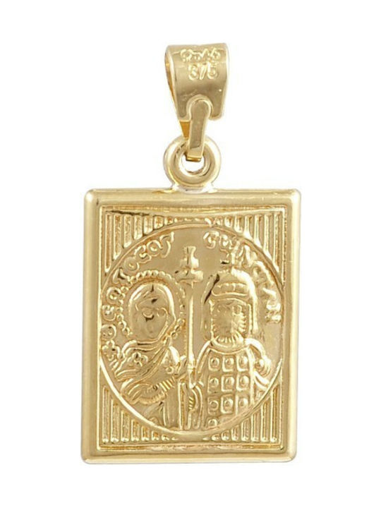 PALAIOLOGOS Pendant Kids Talisman Double Sided with Jesus Christ from White Gold 9K ΦΥ000011