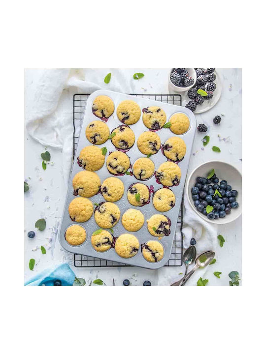 Decora Formă de Patiserie pentru Cupcakes/Muffins din Aluminiu 24 Locuri 4.3x4.3buc 1buc