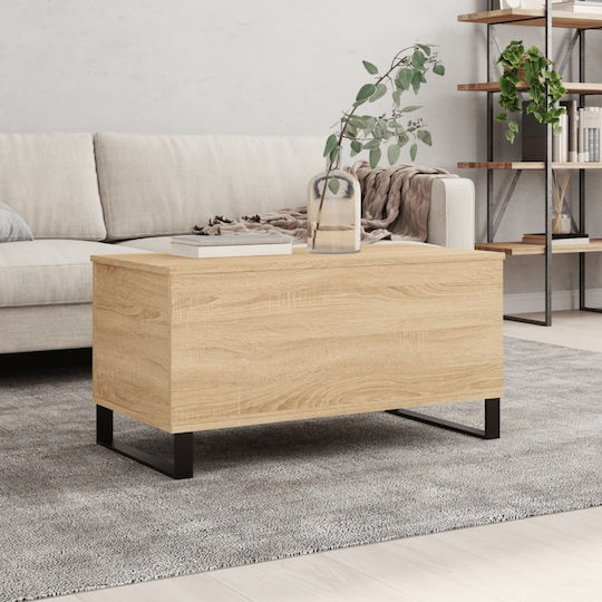 Rectangular Central Wooden Coffee Table with Lifting Mechanism Sonoma Oak W90xD44.5xH45cm