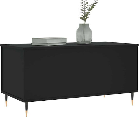 Rectangular Central Wooden Coffee Table with Lifting Mechanism Black M90xW44.5xH45cm