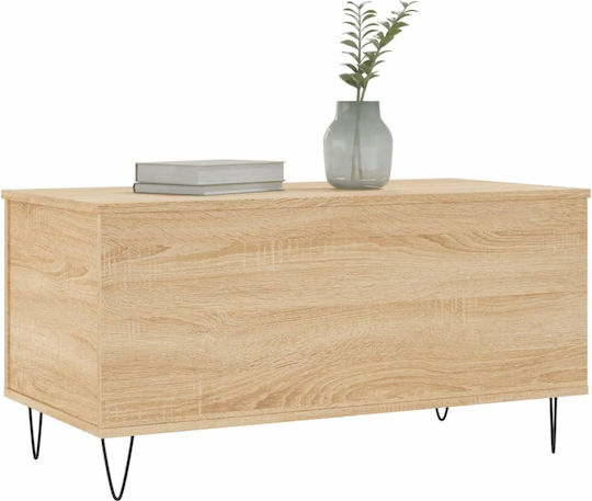 Sonoma Eiche Rechteckiges Zentral Kaffeetisch mit Hebemechanismus M90xL44.5xH45cm