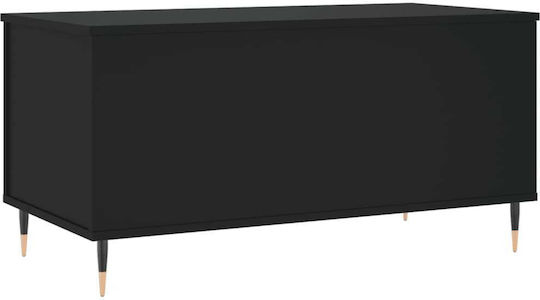 Rectangular Central Wooden Coffee Table with Lifting Mechanism Black M90xW44.5xH45cm