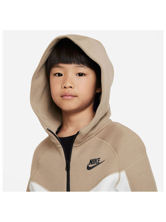 Athleisure Kids Cardigan  Tech Fleece Fleece with Hood White Sportswear Tech FD3285 121