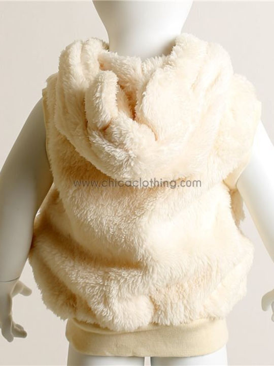 Kids Vest Fur White