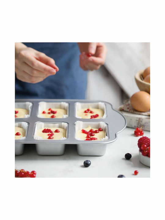 Decora Φόρμα Ζαχαροπλαστικής για Cupcakes/Muffins από Αλουμίνιο 8 Θέσεων