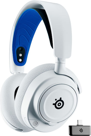 SteelSeries Arctis Nova 7P Wireless Over Ear Gaming Headset with Connection Bluetooth / USB White