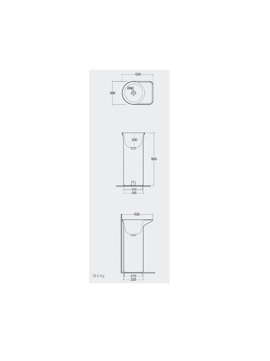 Rak Ceramics Floor Sink Porcelain 53x39.5x90cm