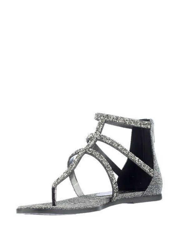 Flache Sandalen für Damen in Gray Farbe