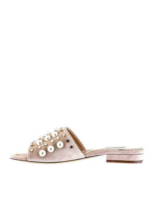 Sandale Casual Damă de Piele Roz 11-Nude