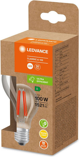 Ledvance LED-Lampe 7.2W für Fassung E27 und Form A100 Warmes Weiß 1521lm