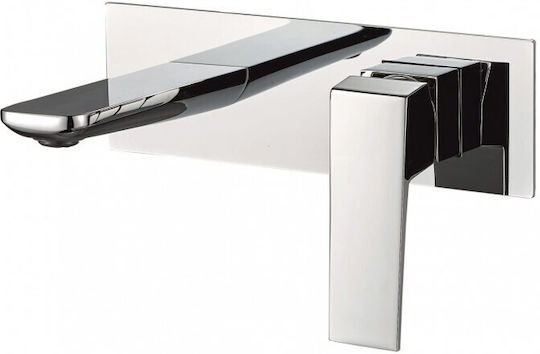 Inter Ceramic Σετ Μίκτης & Στόμιο Εντοιχισμού για Νιπτήρα Ασημί Inter Ceramic Σετ Μίκτης & Στόμιο Εντοιχισμού για Νιπτήρα Ασημί