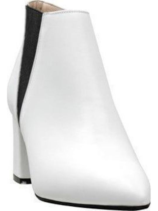 Leder Damen Knöchelstiefel Weiß